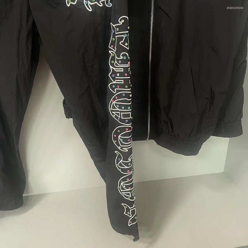 Lanjia- Men's Pants Color Rhinestone Drill Shinning Sport And Jackets Tracksuits Streetwear Casual Baggy Drawstring Sweatpants 6Dd81