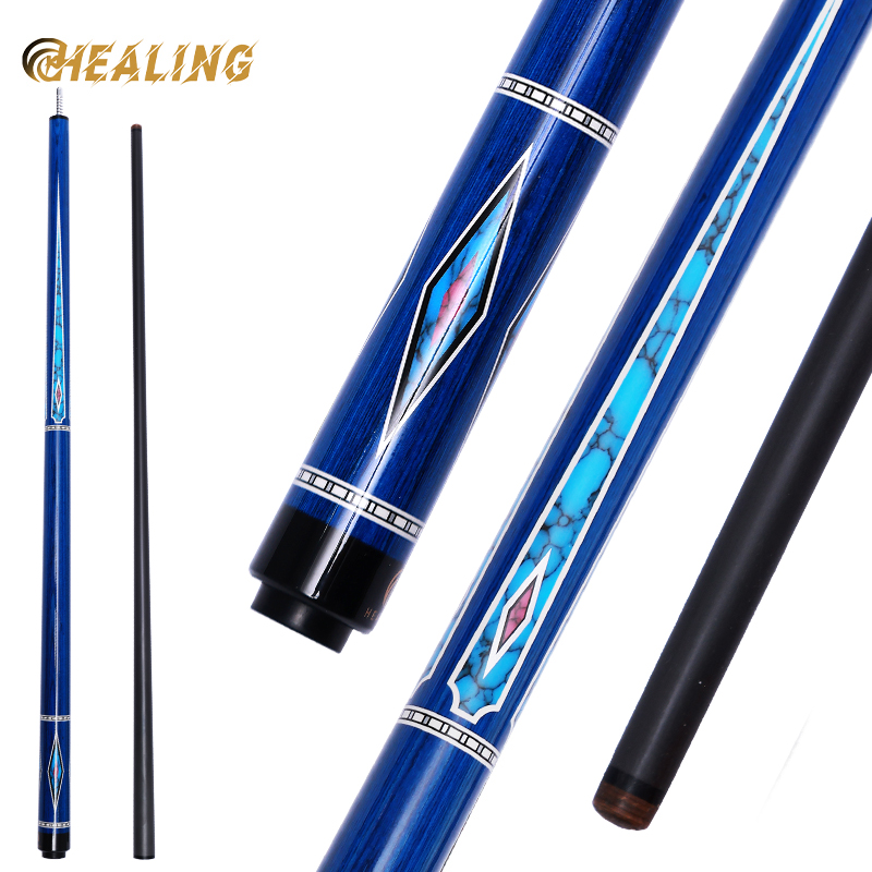 OKHEALING 1/2 Split Play Cue 12.4mm Tip Diameter Pool Cue Carbon Fiber Billiard Cue Radial Pin Pool Cue Stick, Weight Adjustable Design 19-20Oz