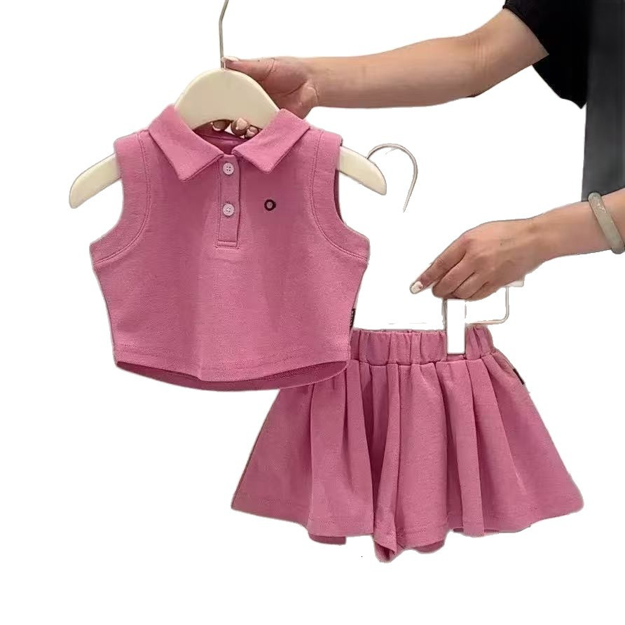 Designer Women's Clothing 2025 New Fashionable Sweet Cool Set Children's Thin Collar Set Fashionable