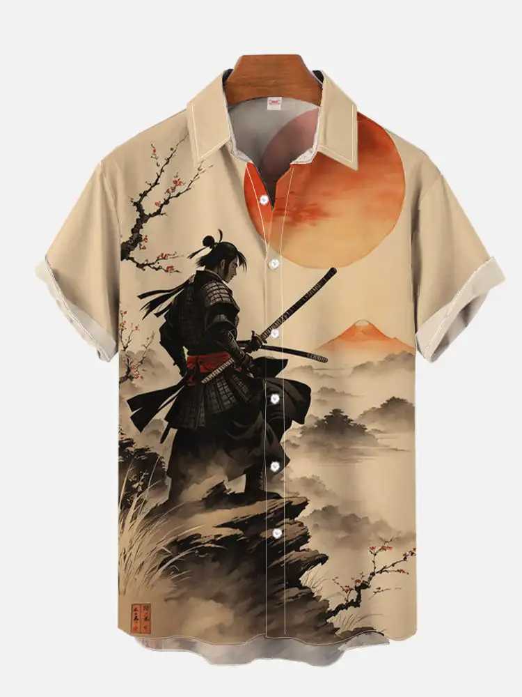 Mens Shirt Dragon Print Casual Daily Tops 3D Printing Short Sleeve Shirt Summer Fashion Unisex Hawaiian Samurai Cat Shirts W250627