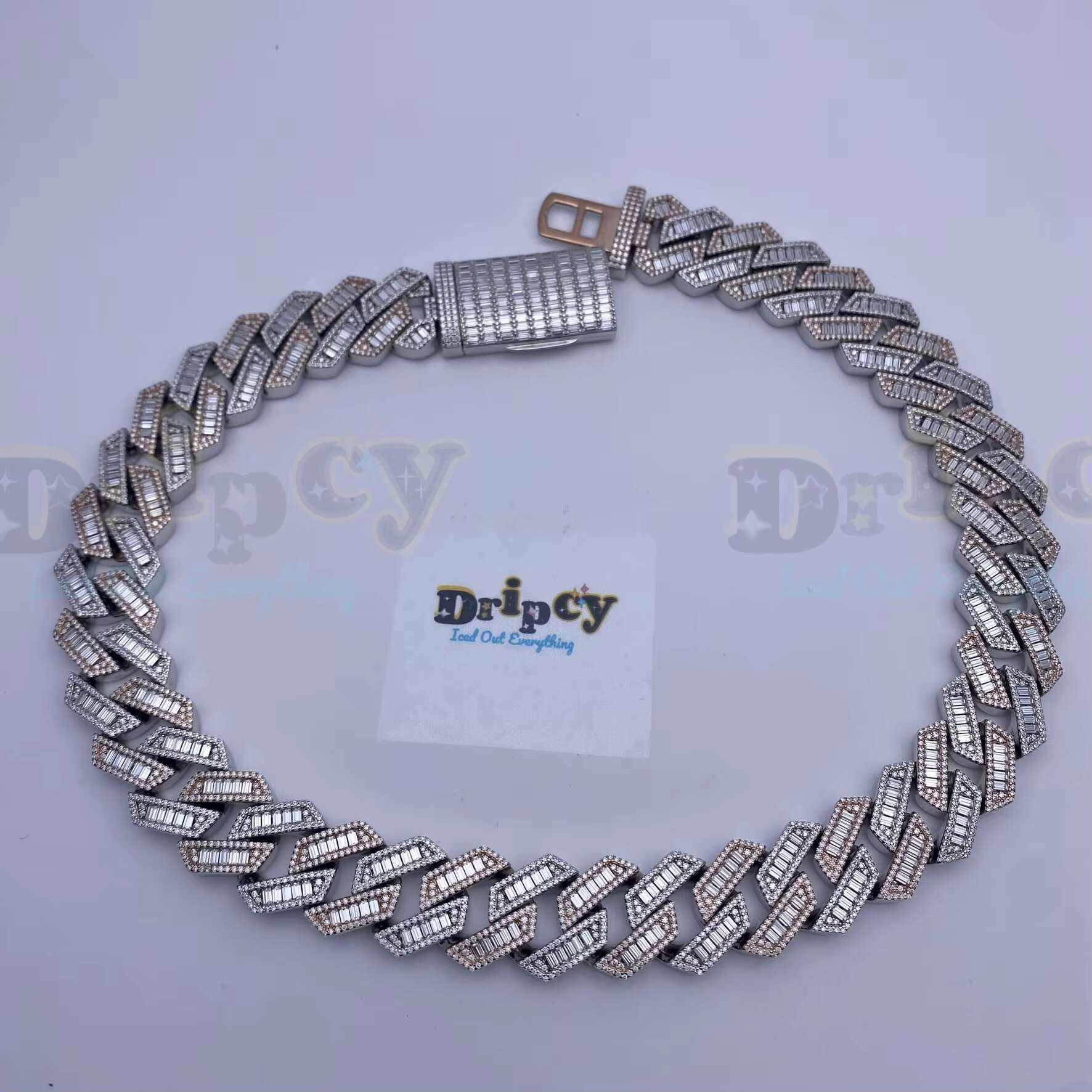 16MM Moissanite Vvs1 d Colour Cuban Link Chain Real Iced Necklace Hip Hop Pass Diamond Test