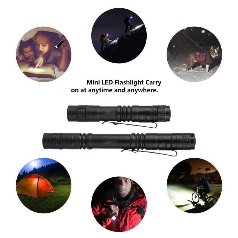 1-10PCS Mini Portable Flashlight Pocket Bright High Power Handheld Pen Light LED Torch for Camping Outdoor Emergency Home Use W250701