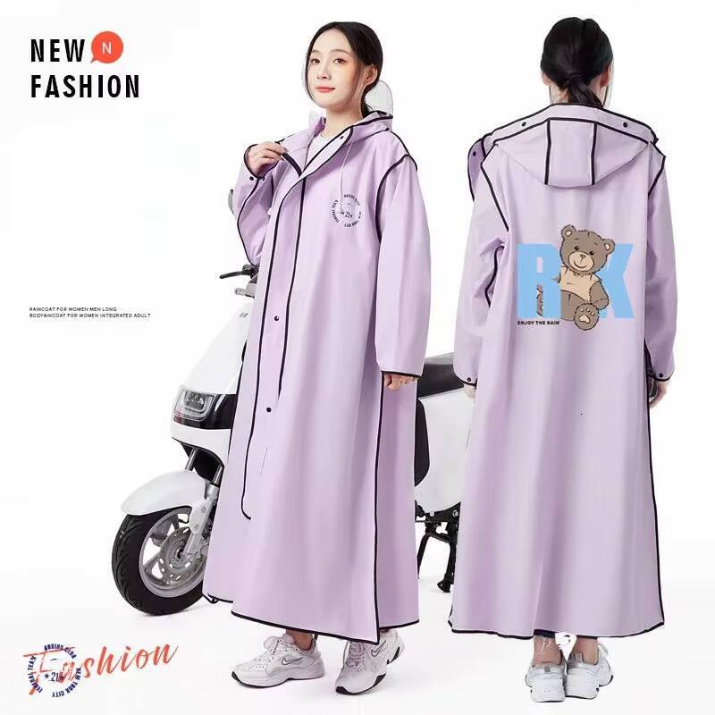 EVA Long Raincoat: Waterproof Zipper Gear for Men Women. Reusable Poncho with Pants, Portable Outdoor Travel Rain Jacket