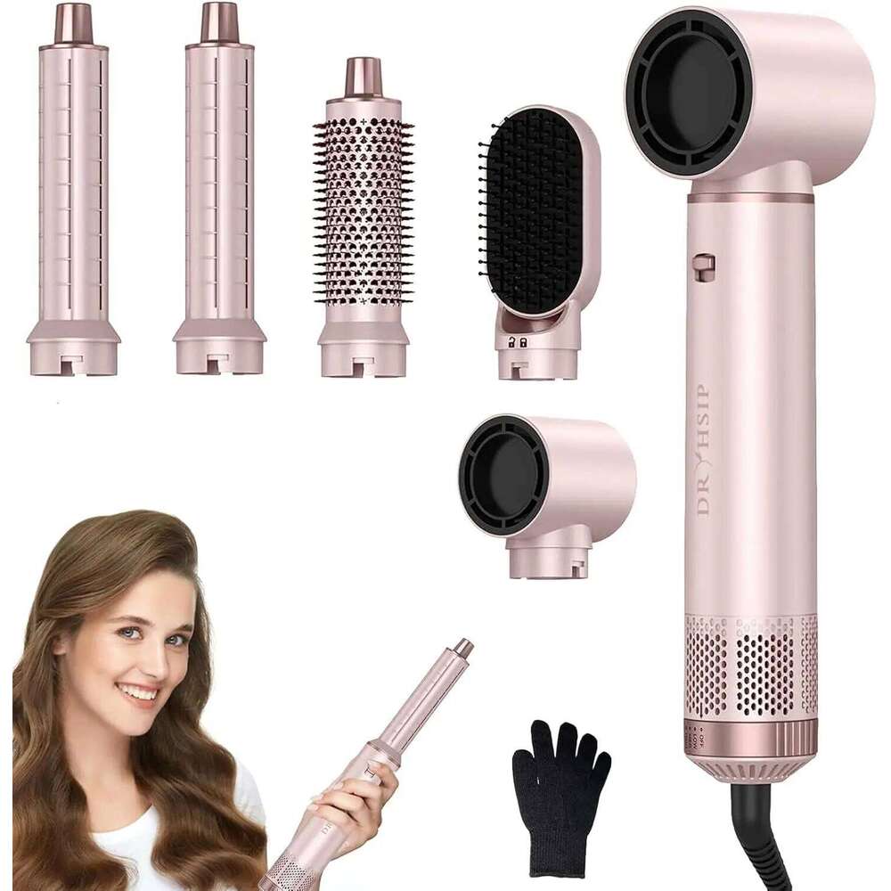 5-In-1 Electric Negative Ion Straight Curler Brush Blow Dryer Air Comb Hair Styling Tools Complete Set