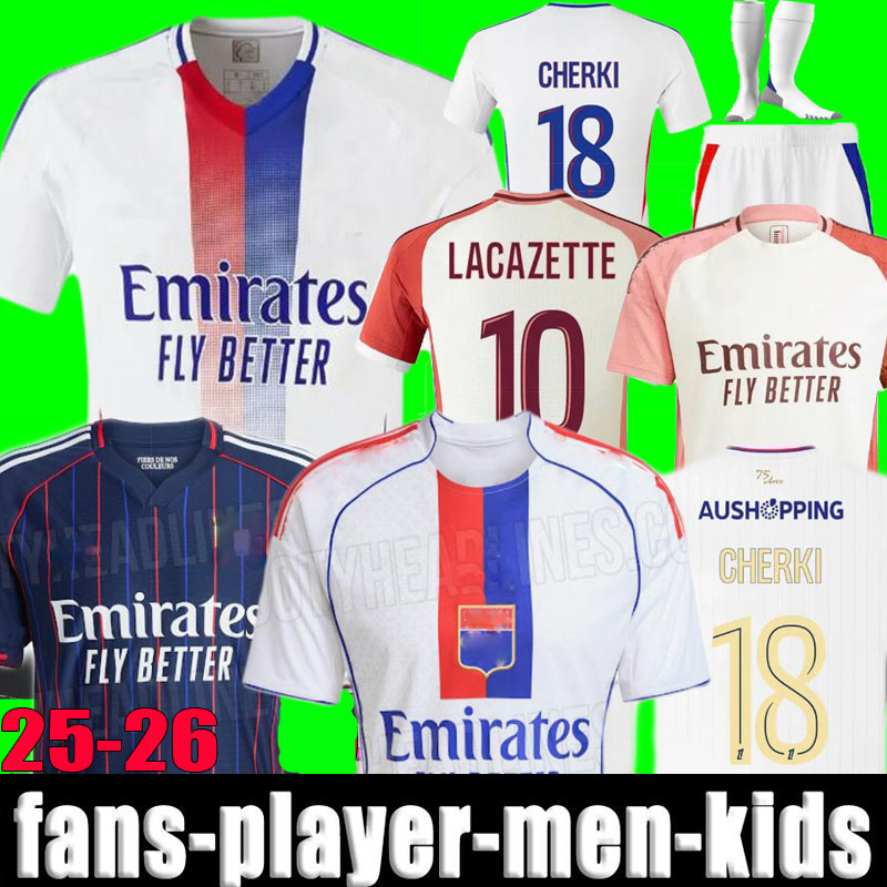 24 25 26 Maillot de foot AOUAR Soccer JerseyS CHERKI DEMBELE Special Lyon 75-Year Anniversary 2025 men kids Kit Lyonnais CAQUERET OL BARCOLA CASTELLO JR football shirt