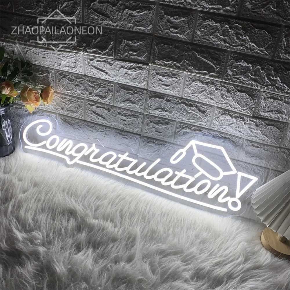 Congrats Neon Sign Wall Hanging Room Decor 2024 Doctor Master Graduation Ceremony LED Neon Lights USB Graduat Decoration SignsXJ250626