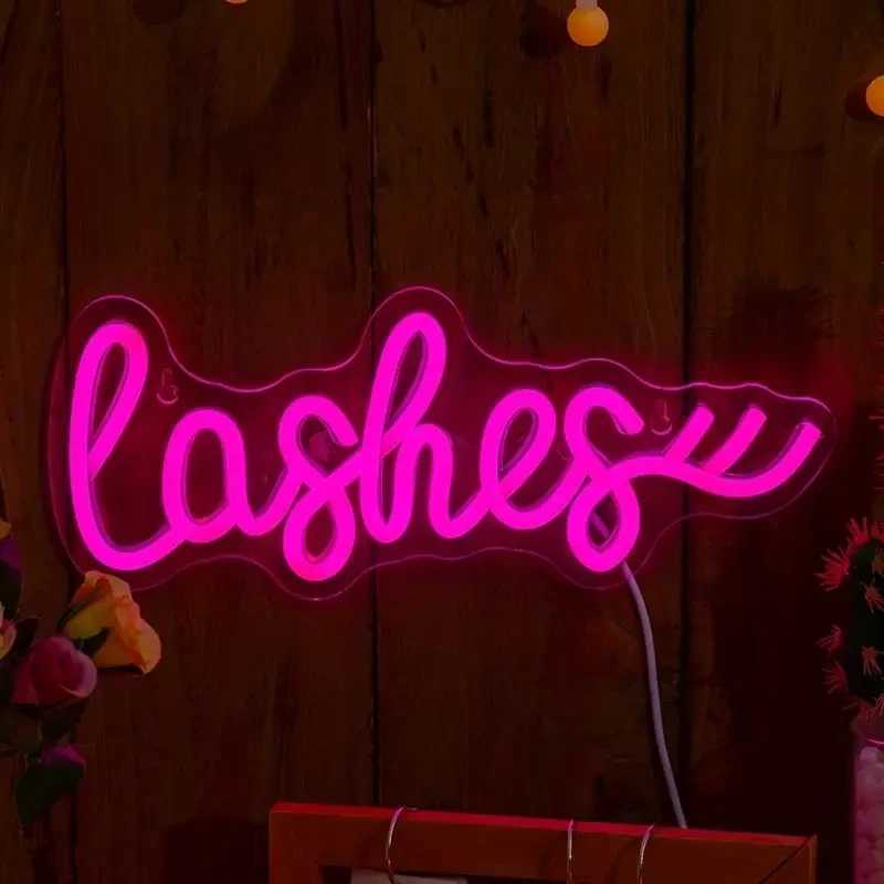 Lashes LED Neon Sign Light Up Signs for Wall Decor Lashes Salon Beauty Room Decor Indoor Outdoor Lights for Bedroom Shop Room XJ250626
