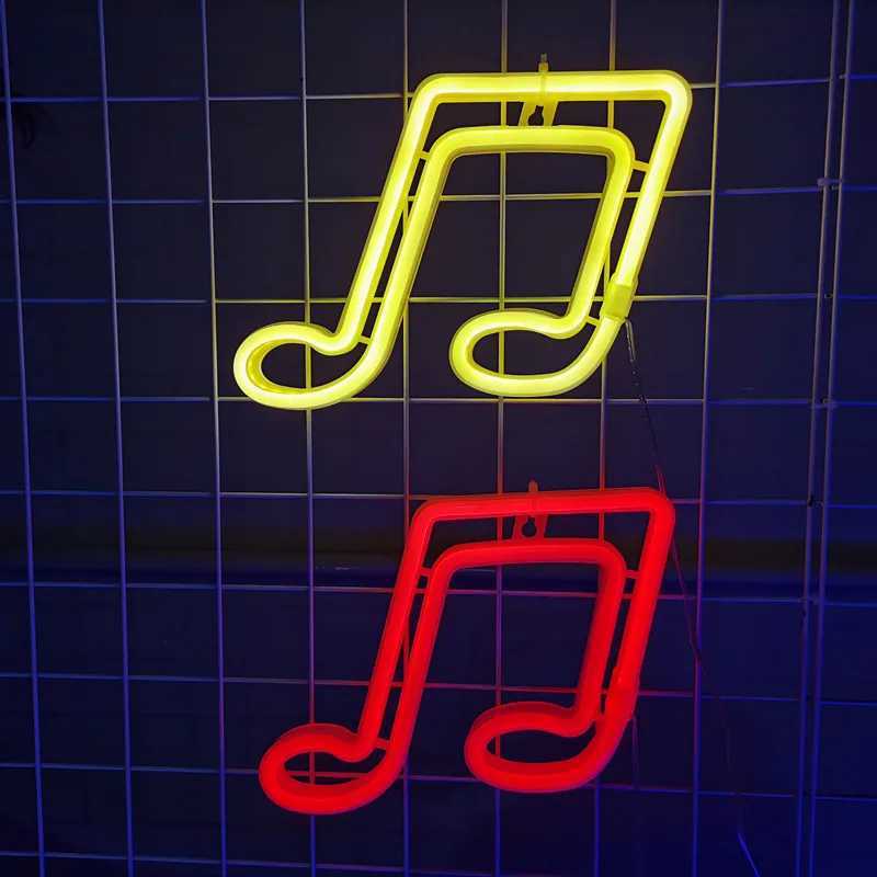 Musical Notes LED Neon Sign USB/Battery Powered LED Light for Bedroom Room Decoration Gift Night Light Decoration Party Holiday XJ250626