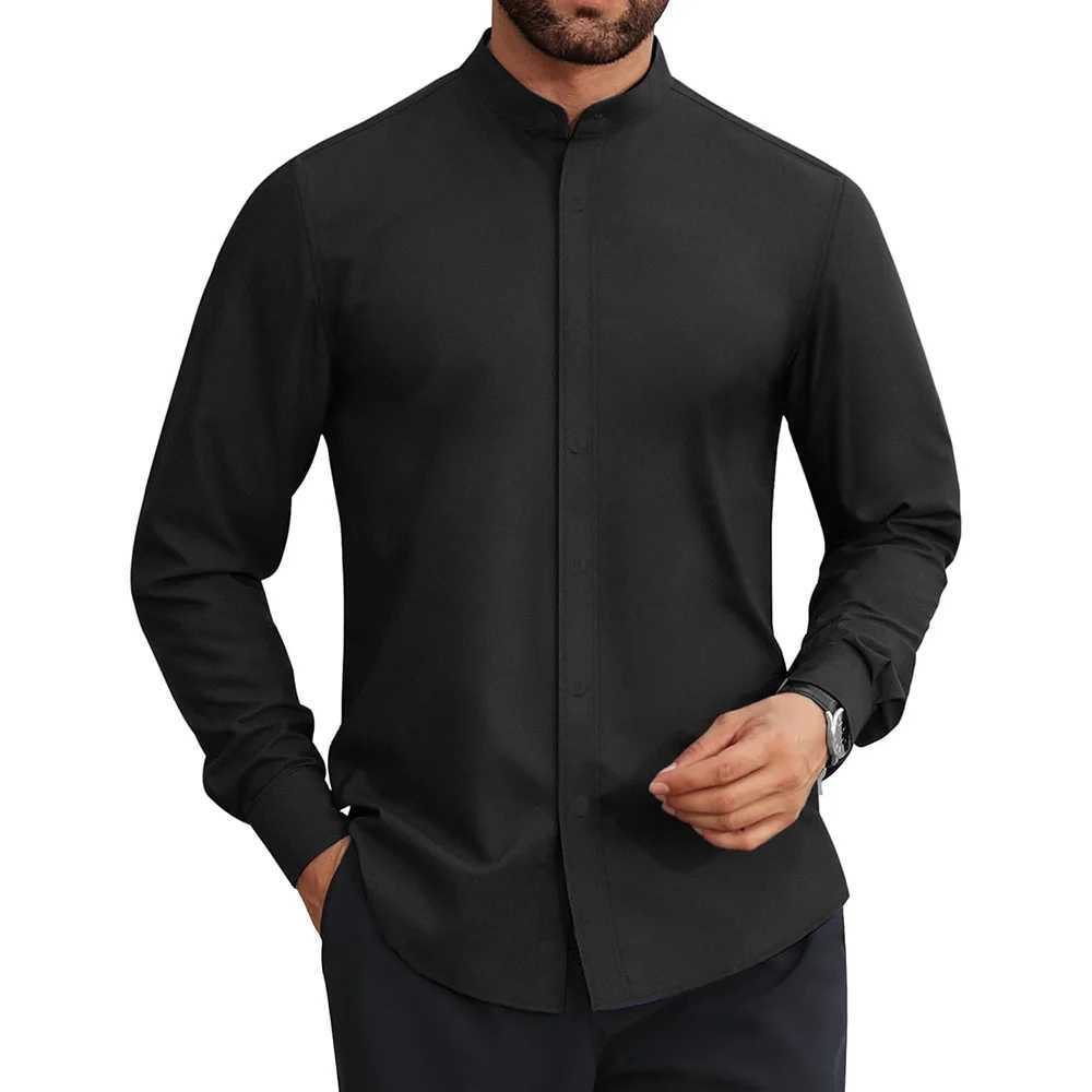 Sprig Summer Cotton Linen Shirt for Men Henley Neck Solid Color Lightweight Breathable Single Breasted Casual Tops W250627