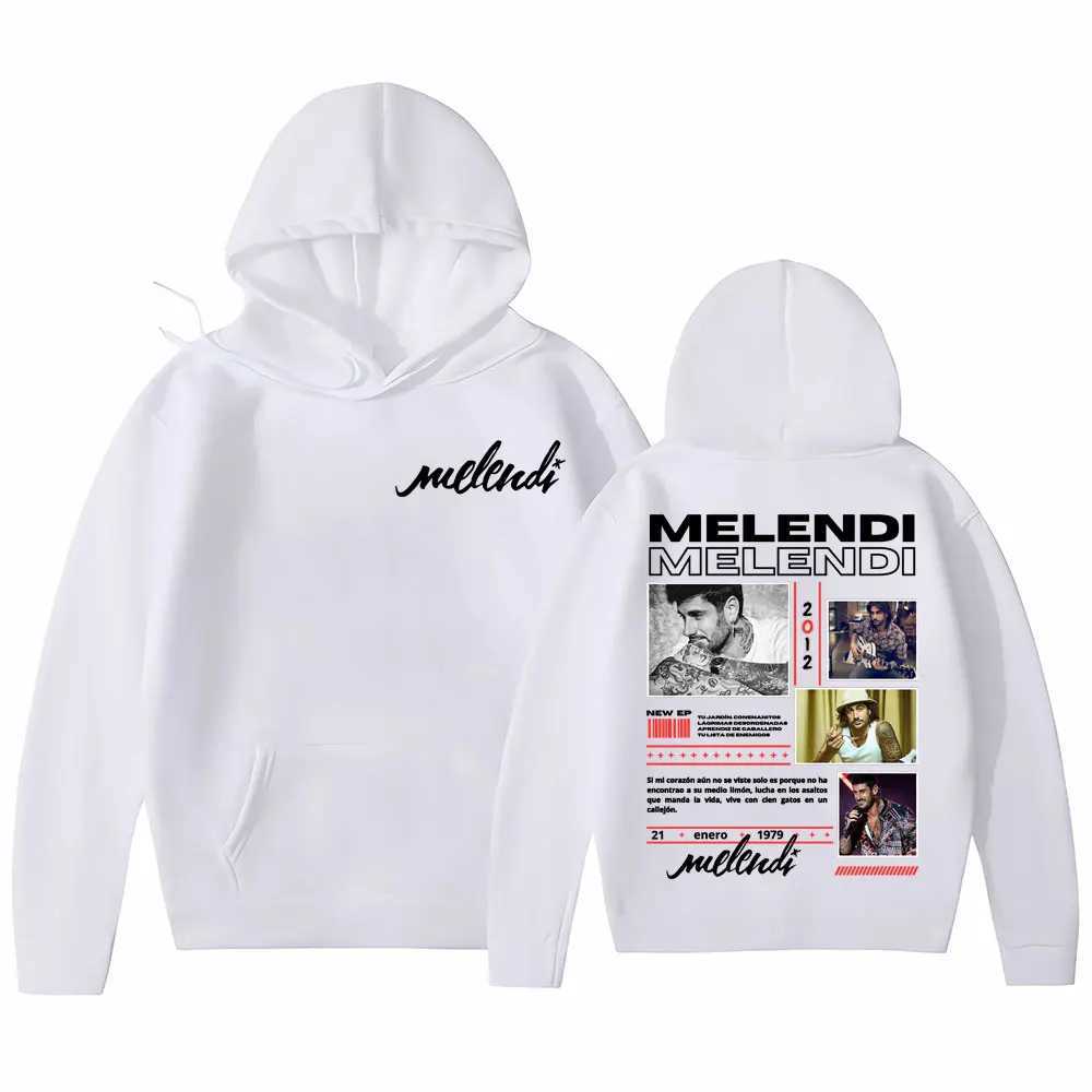Rapper Melendi Album 2025 Tour Merch Sweatshirt Men Women Fashion Hip Hop Gothic Retro Hoodies Casual Fleece Oversized Pullovers W250627