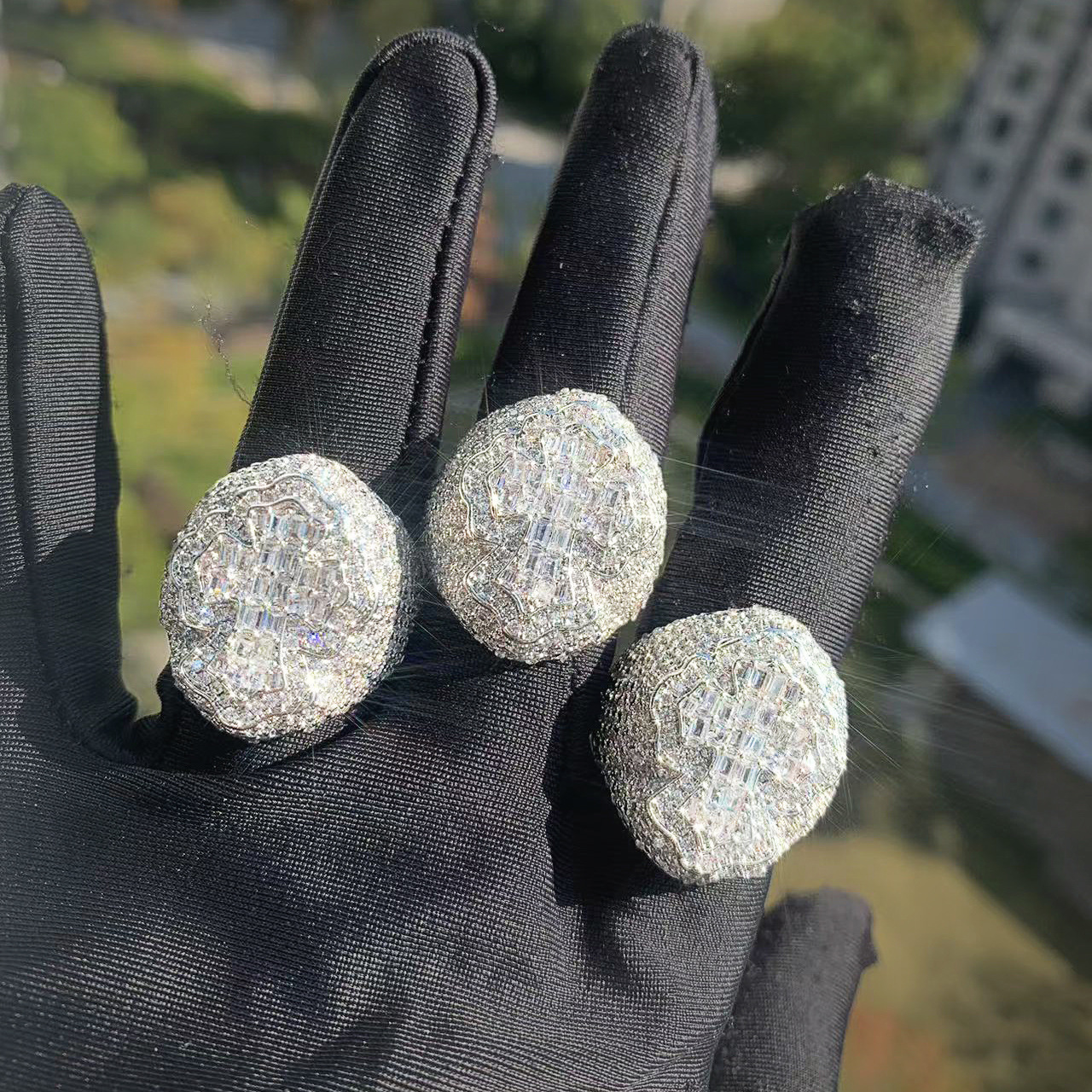 Bestselling New Release Hip Hop Iced Out Cross Ring VVS Moissanite Bling Luxury Jewelry Passes the Diamond Tester