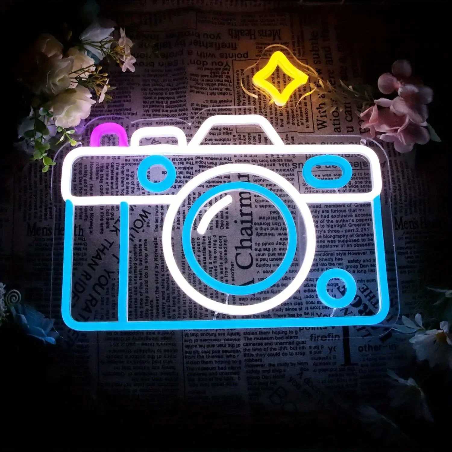 Photography camera neon lights LED neon lights photography room neon signs as wall decor bedroom family boy girl room decoration XJ250626