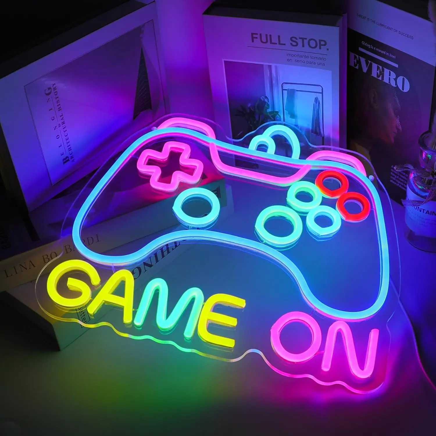 Gaming Neon Sign USB Dimmable Neon Light Sign LED Game Controller Sign for Bedroom Game Room Man Cave Wall Art Decor GiftXJ250626