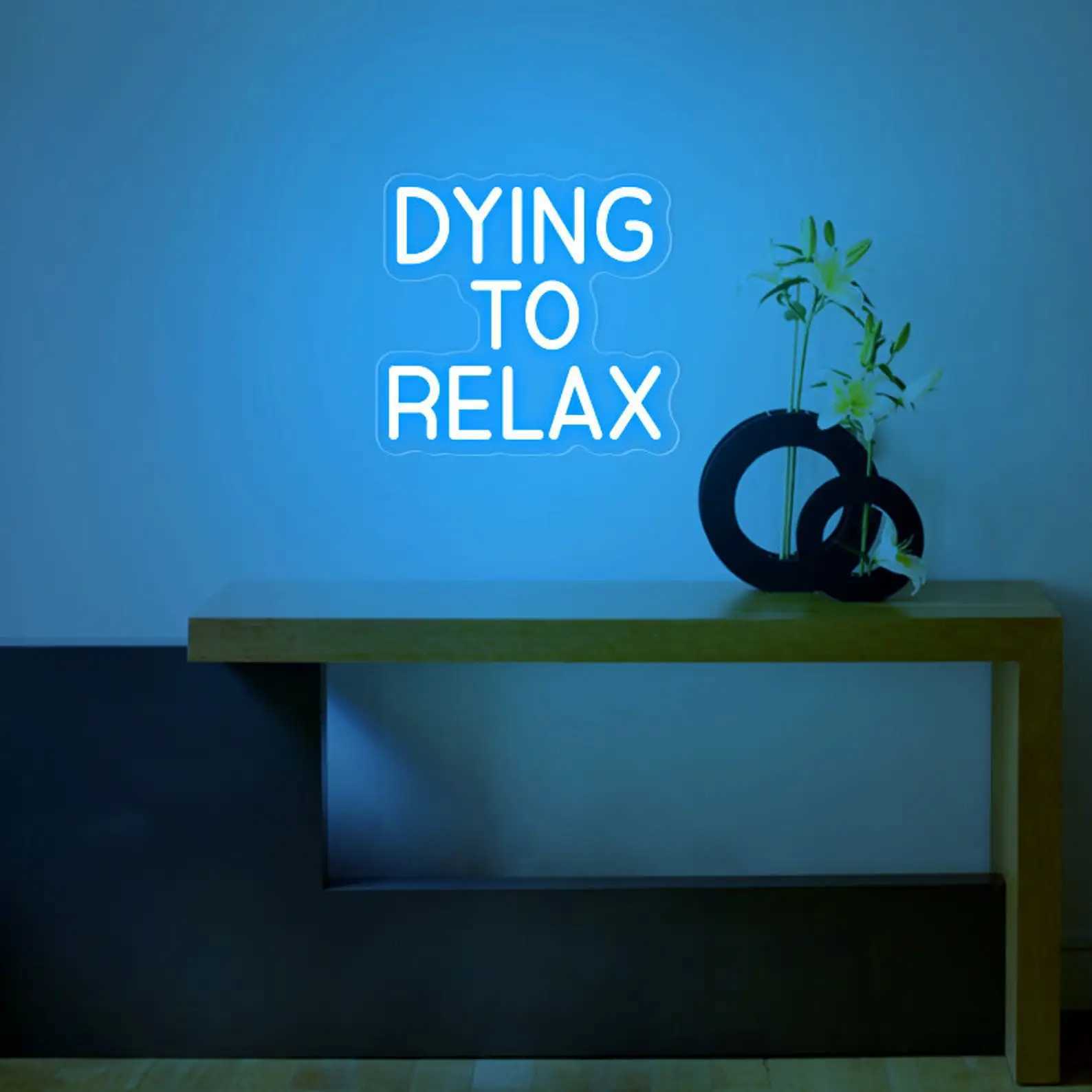 Dying to Relax Neon Sign Bathroom Wall Art Decor Personalized Gothic Bathroom Sign Lover Gift Bar Beer Club Sign Dimmable Sign XJ250626