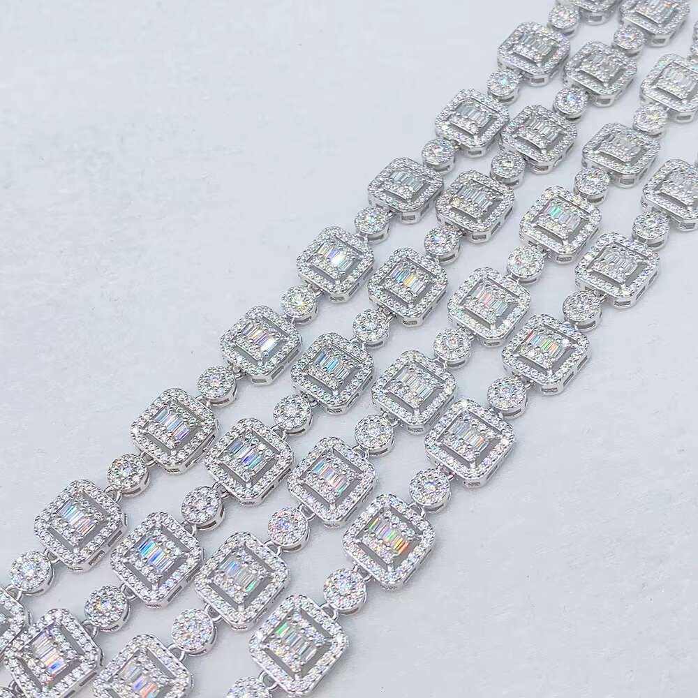 Customized Moissanite Cuban Link Chain Gemstone VVS GRA Certificate Hiphop Style Square Pendant Necklace