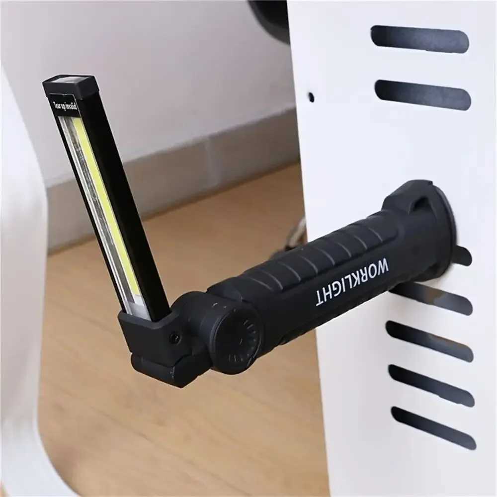 USB Flashlight Rechargeable Torch Tool Gift for Men Magnetic Base LED Work Light 5 Modes Family Outdoor Camping Light New W250701