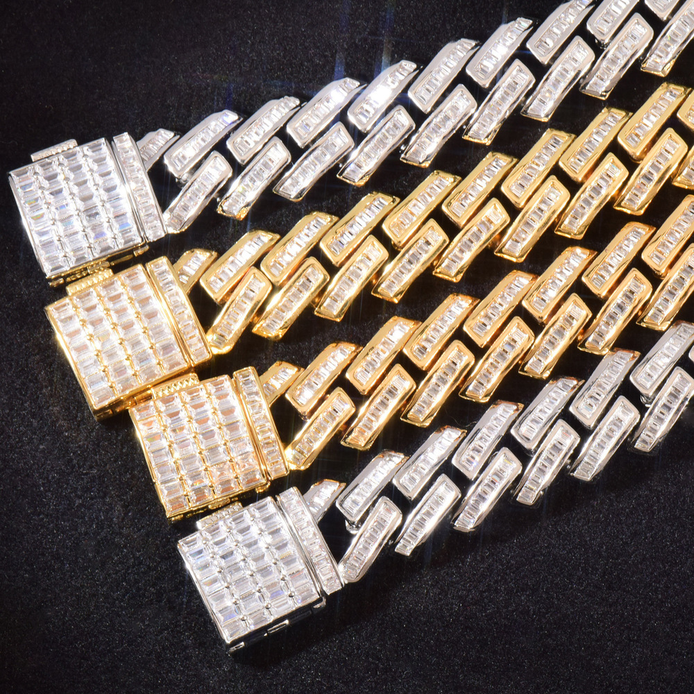 18mm Luxury VVS Moissanite Iced Out Hip Hop Cuban Chain High-Quality Streetwear Niche Design Statement Necklace Passes the diamond tester