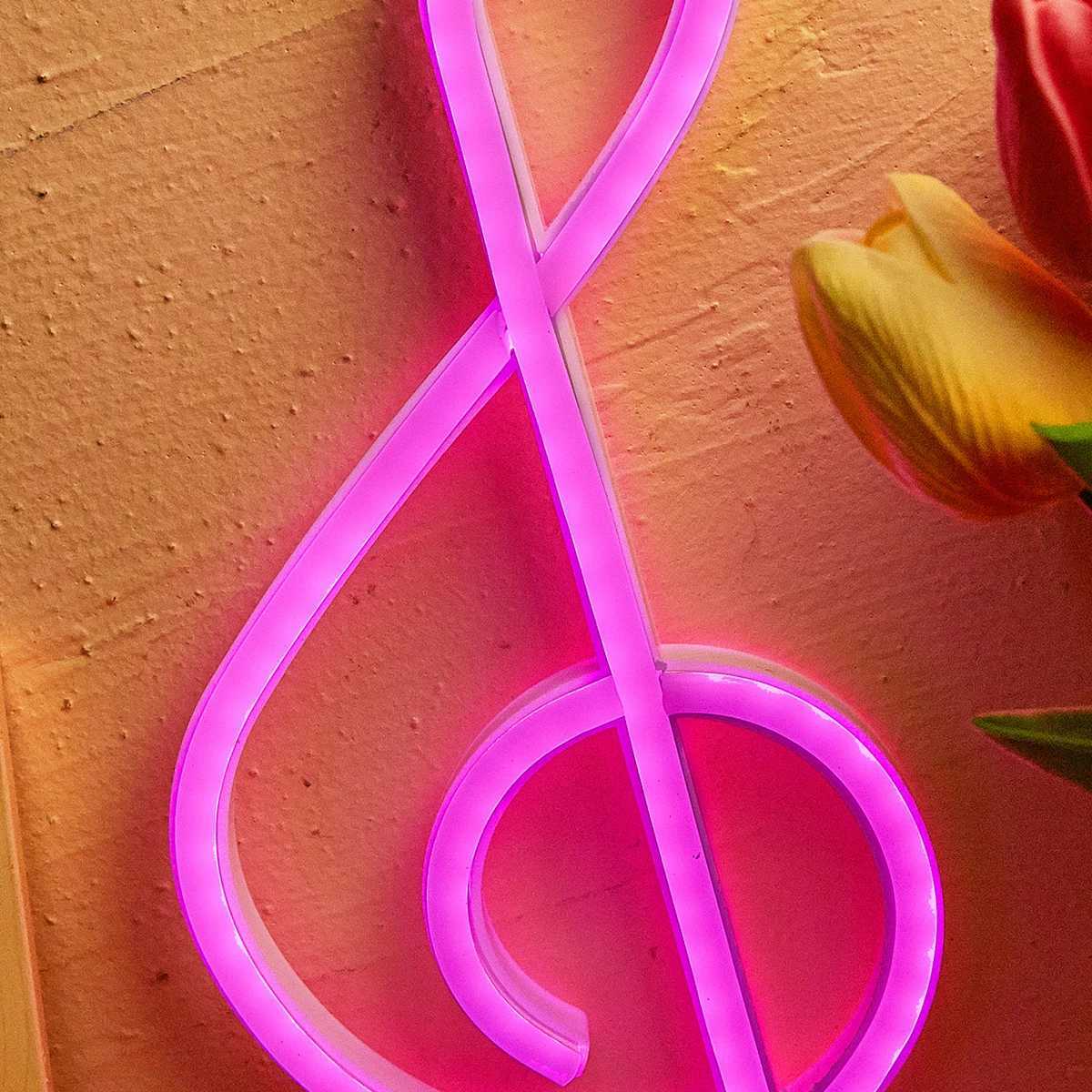 Chi-buy Music Note LED Neon sign USB Powered Or Battery Power Supply Neon Signs Night Light For Bedroom Living Room Decor Lamp XJ250626