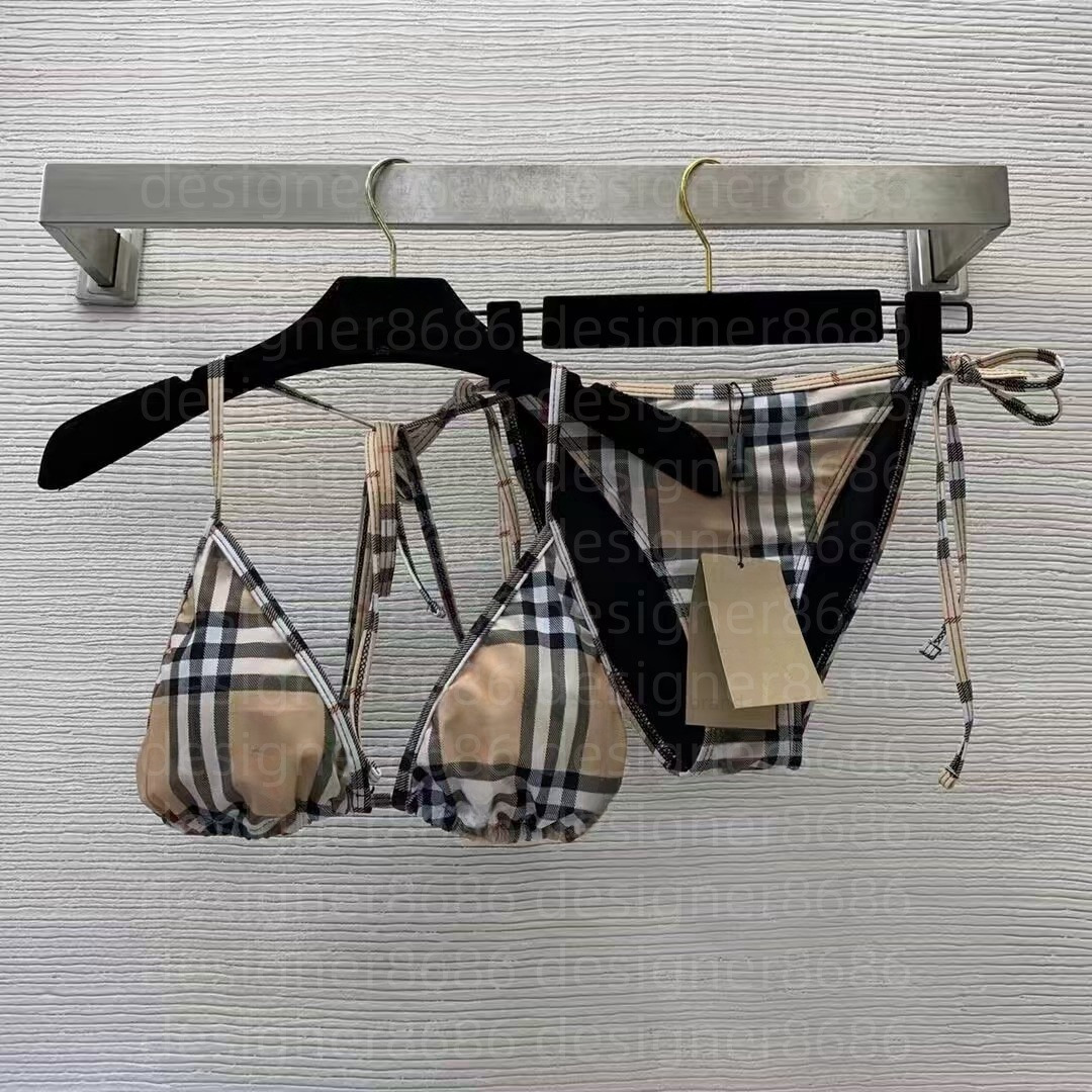 bikini designer womens swimwear women brand swimwears sexy swimsuit bathing burberriness swim suit suits bikinis sex low waist triangle printed pattern pool p 0943