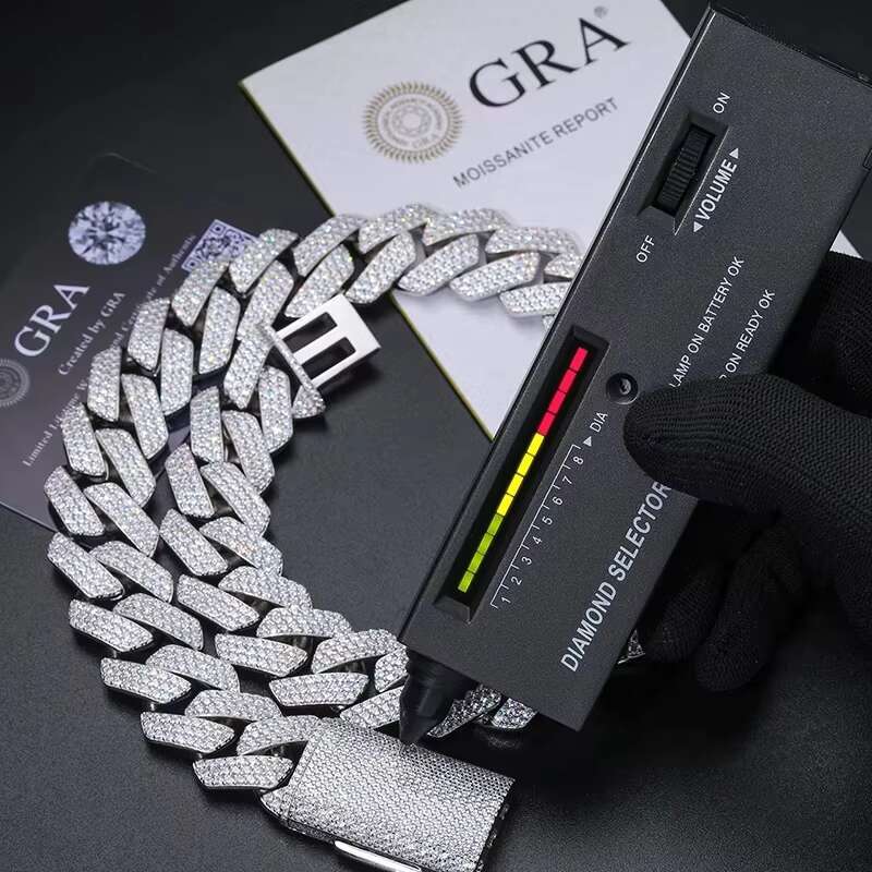 Fully Iced Out Moissanite Cuban Hip Hop Chain Bracelet For Men 13mm Solid 925 Sterling Silver Unisex Jewelry Gift