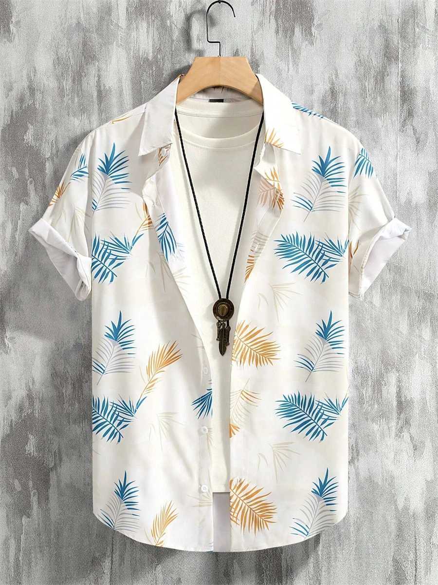 Hawaiian Shirt Flower Pattern Shirt Summer Mens 3D Print Blouse Casual Harajuku Summer Loose Shirts Short Sleeve Lapel Tops W250627