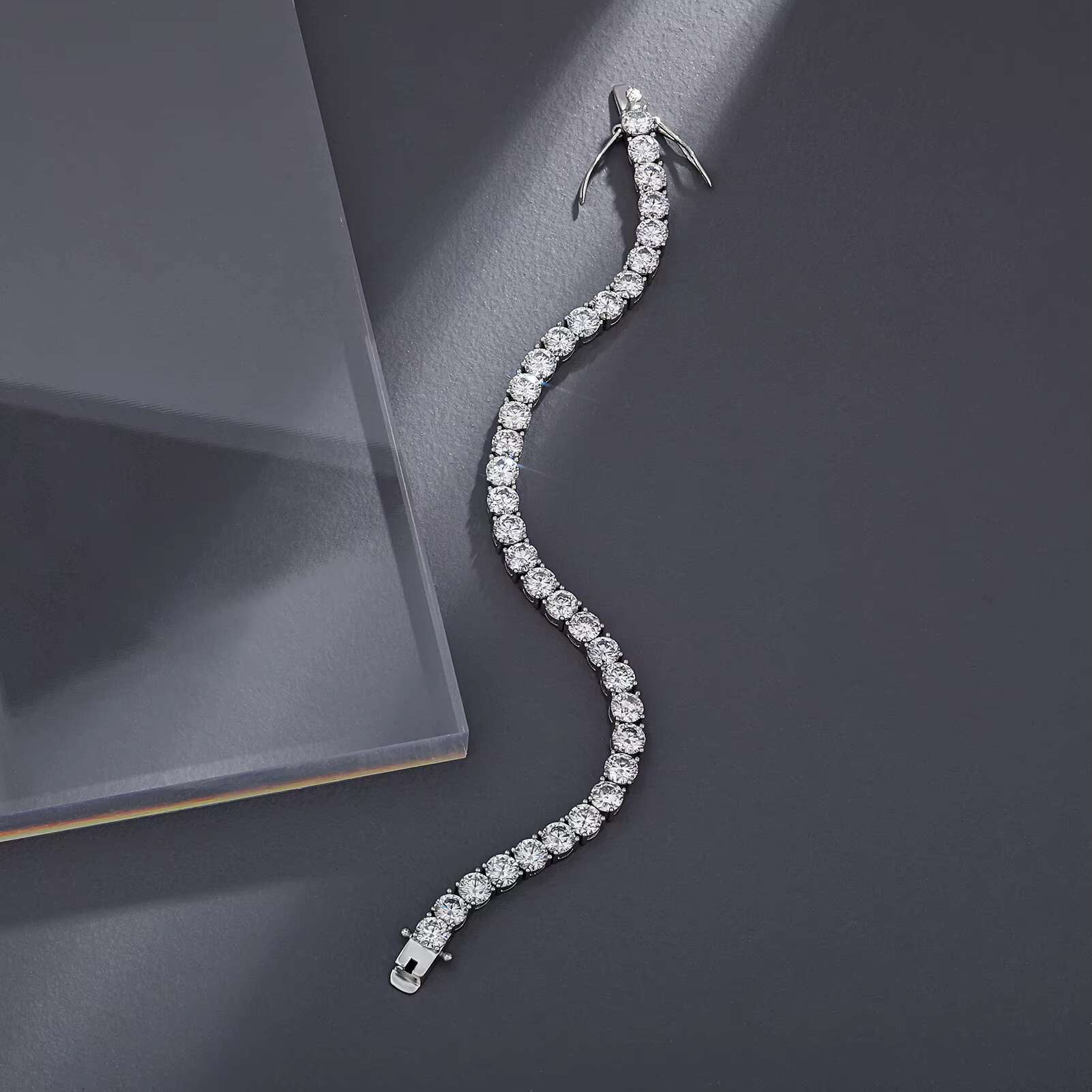 Fine Jewelry Trendy Moissanite Bracelet Femme Gold Bangles 18k Women Bangle Tennis Bracelets