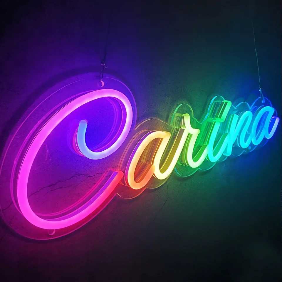 Custom Neon Name Sign Gifts for Teenage Kids RGB Custom Neon Sign Wedding Party Bar Custom LED Sign LED Light Personalized Gifts XJ250626