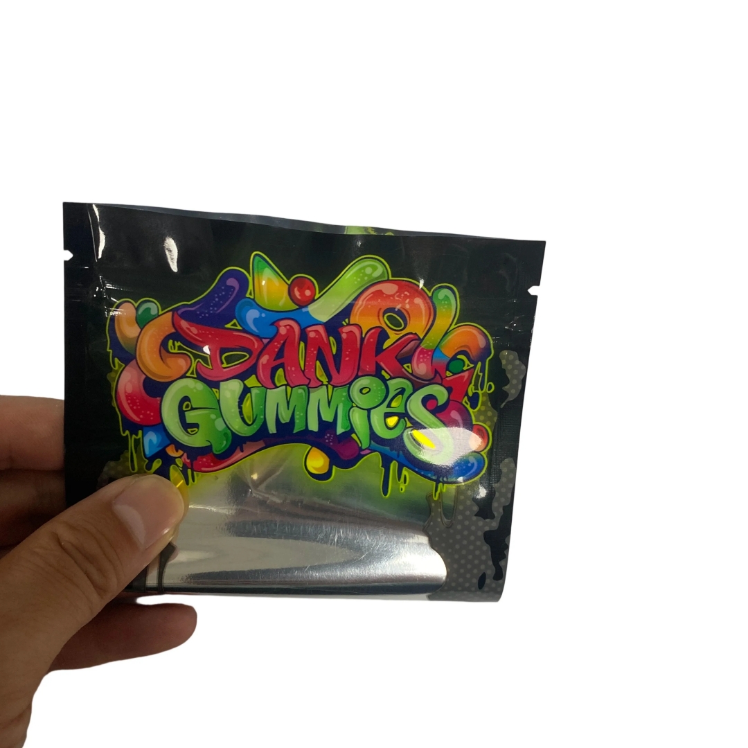 Wholesale Dank Gummies 500mg packing bags mylar bags Smell Proof, Odor-Resistant Ziplock Packaging original flavors sour packaging empty sour gummies plastic