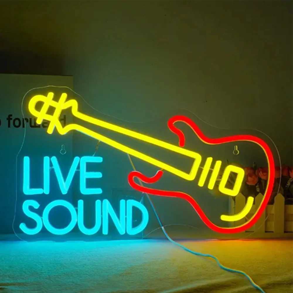 Jazz Saxophone Led Neon Sign Dimmable Lights Live Music Wall Decor Art Signs Room Decoration Studio Bar Club Party Light Up SignXJ250626