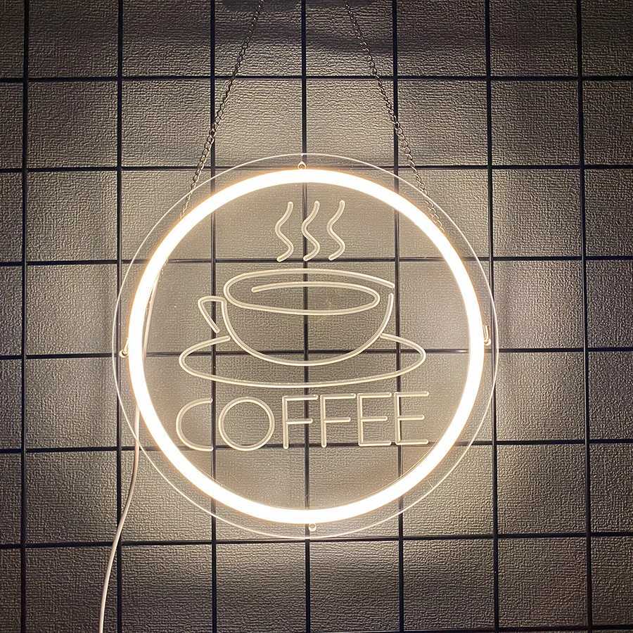 Neon Coffee Sign Coffee Cup LED Icon Handmade Used for Family Gatherings Coffee Shop Art Wall Decor USB Power Supply. XJ250626