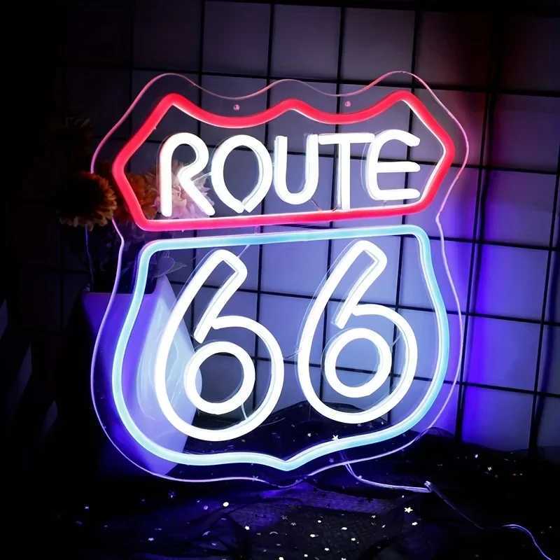 Historic Route 66 Neon Sign Home Art Man Cave Neon Lights For Bedroom Home Office Hotel Cafe Recreation Room Wall DecorXJ250626