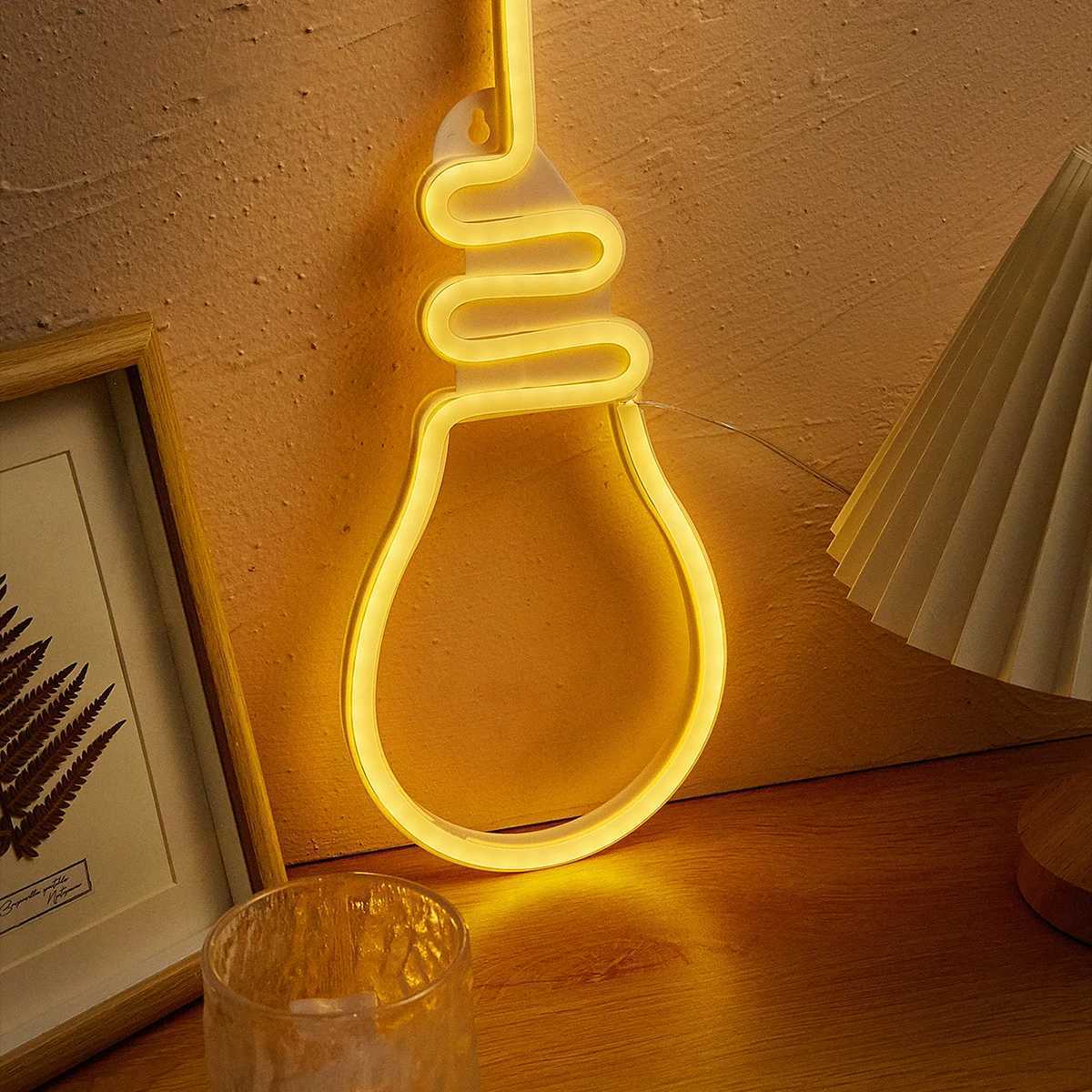 Chi-buy Lamp Bulb LED Neon sign USB Powered Or Battery Power Supply Neon Signs Night Light For Bedroom Living Room Decor Lamp XJ250626