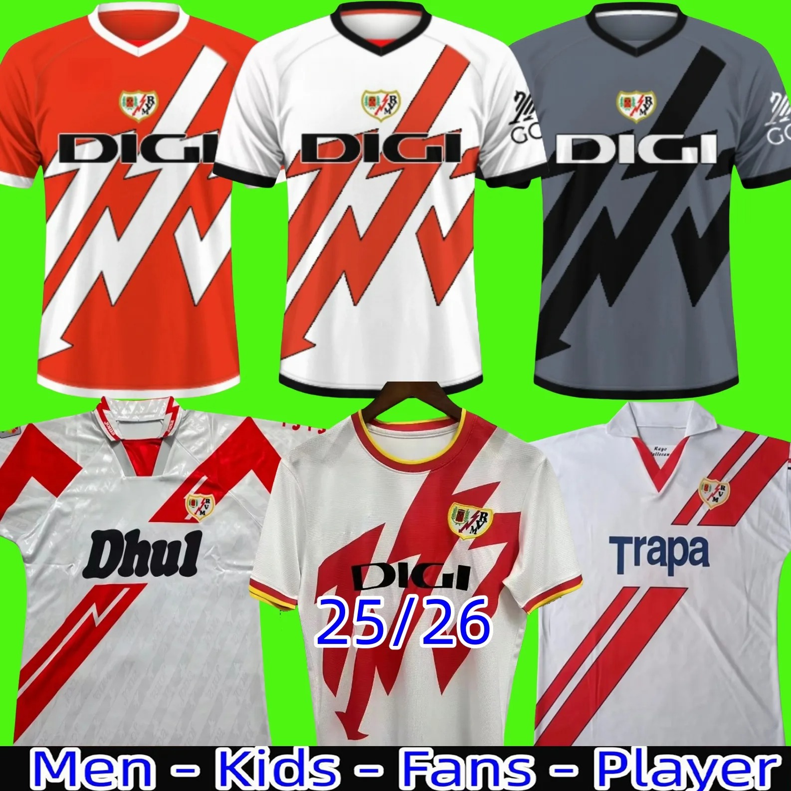 24 25 Rayo Vallecano Men Soccer Jerseys ISI BEBE VALENTIN SANTI COMESANA DIMITRIEVSKI 24 25 camisetas de futbol Home Away 3rd Short Sleeve Football Shirts