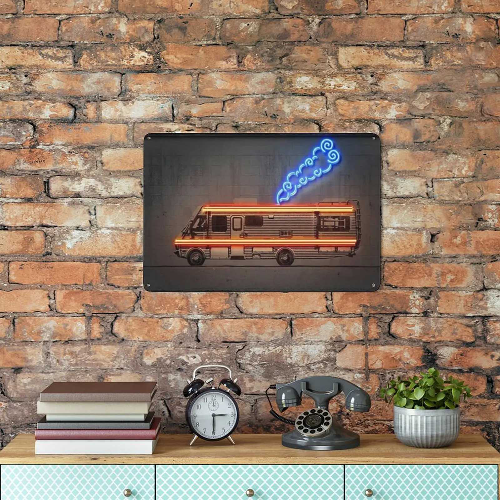 Vintage Neon Cartoon Police Car SUV Vehicle Car Retro Posters Metal Tin Sign Plaque For Kid Garage Room Home Wall Art DecorationXJ250626