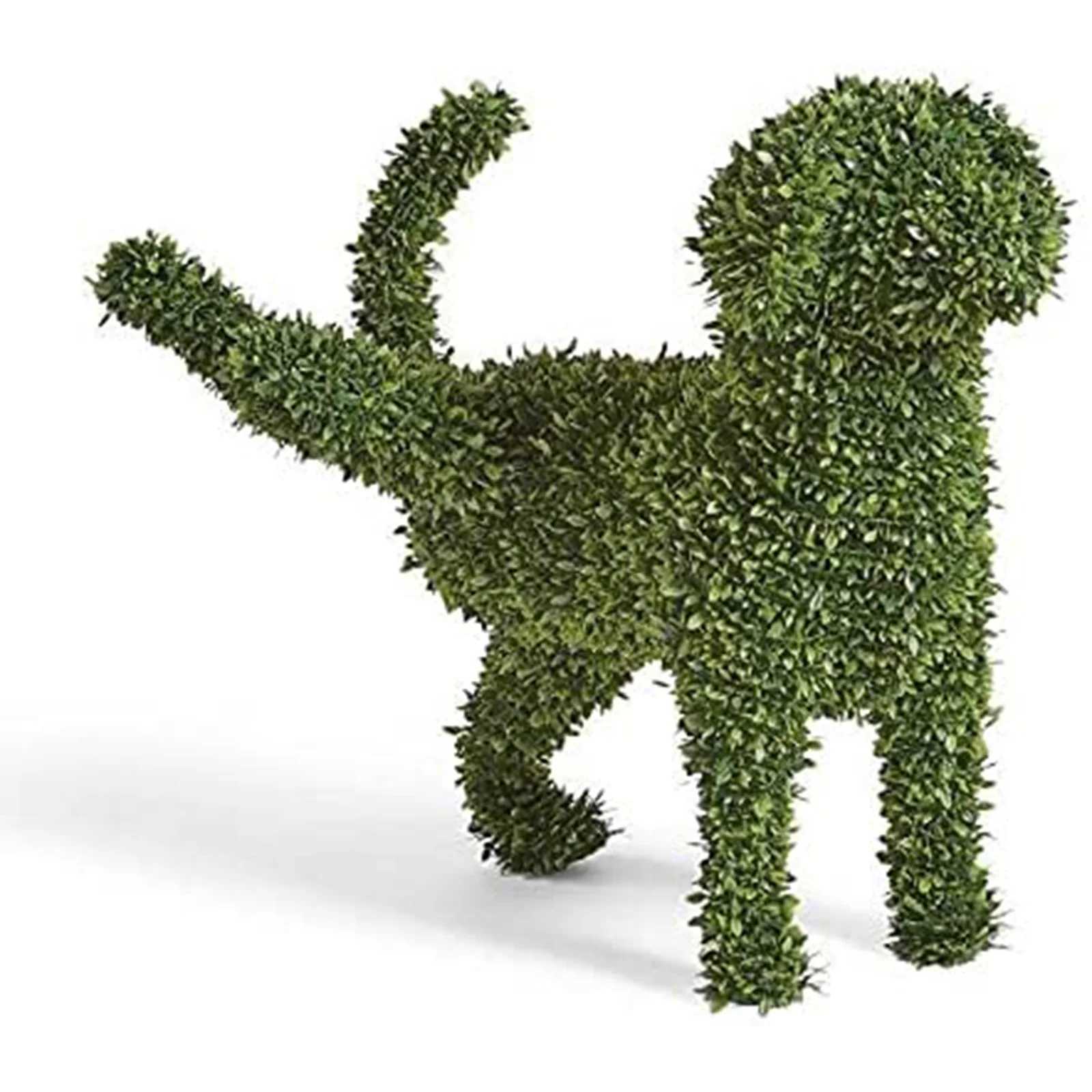 Decorative Peeing Dog Topiary Flocking Dog Sculptures Statue Without Ever a Finger to Prune or Water Decorative Pet Garden Decor X250627
