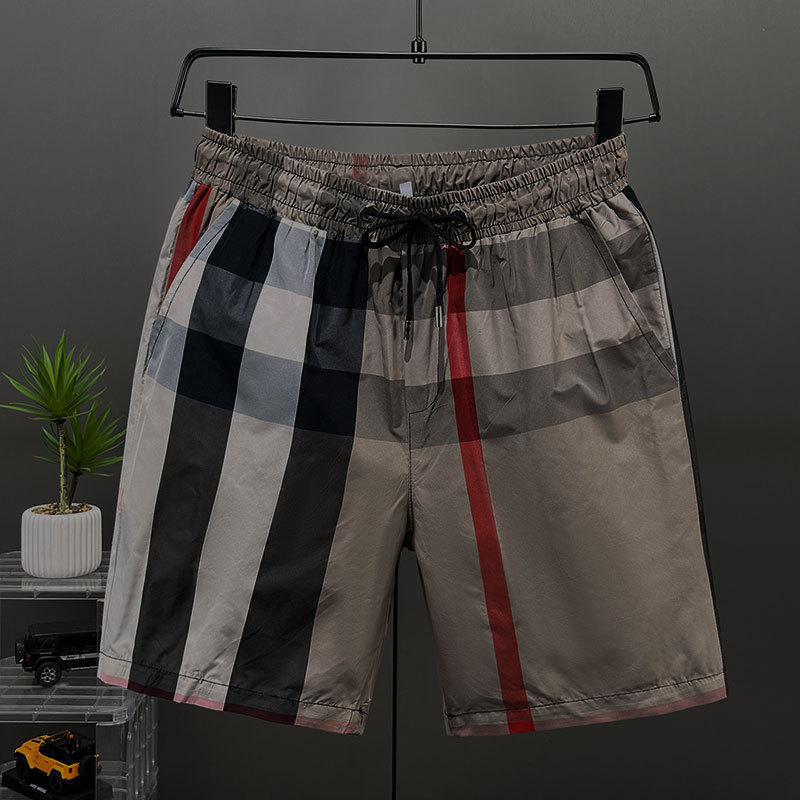 Men's Shorts Summer Speed Dry Korean Edition Trendy Beach Pants Casual Middle Pants Work Clothes Checkered Pants