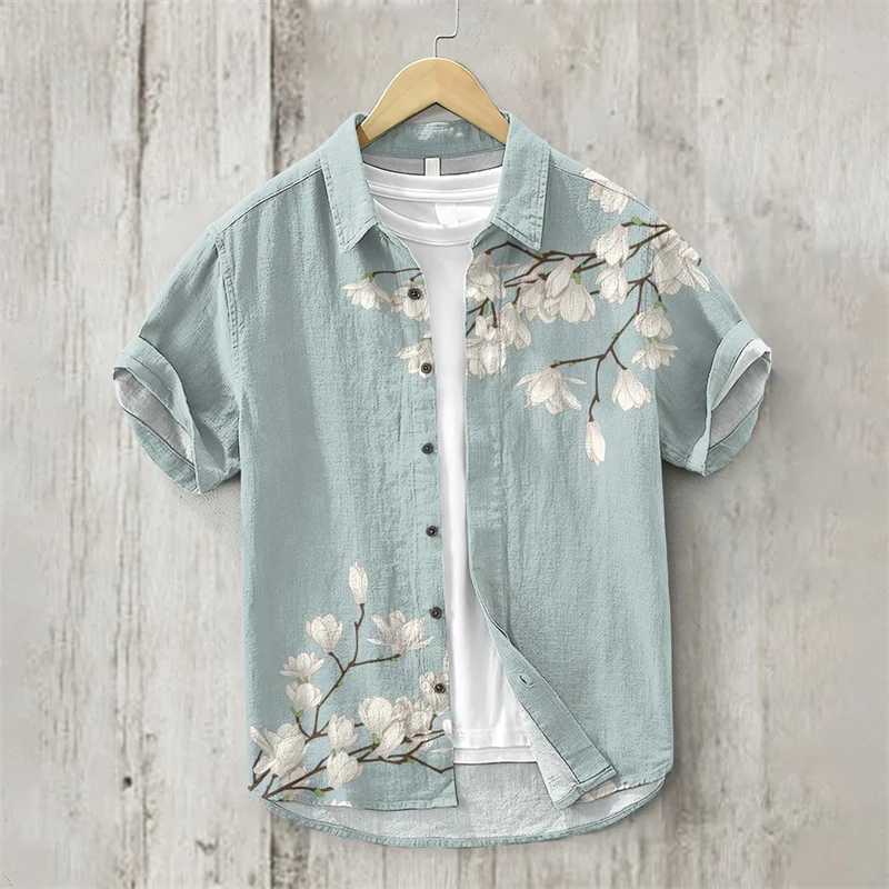 Mens Shirt Comfortable Breathable Short Sleeve Shirt Oversized Design Mens Summer Hawaiian Shirt S-5XL W250627
