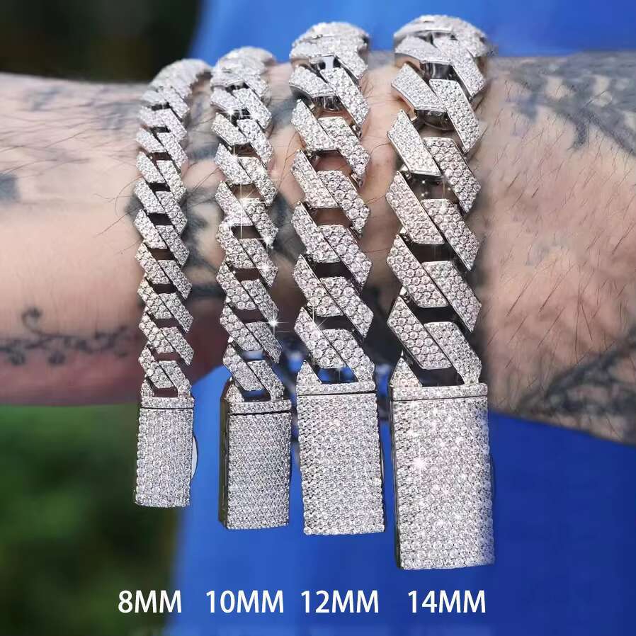 IGI Certified Lab Grown Diamond Cuban Link Chain Necklace Men Women Hip Hop Style Iced Out Fine Vvs Created Diamond Bracelet