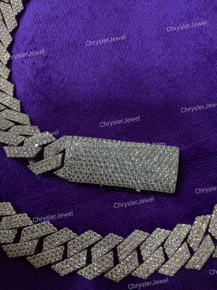 16 MM 20 Inches Top Quality Iced Out Cuban Link Chain VVS Moissanite Diamond Cuban Link Chain Hip Hop Miami Cuban Chain for Men