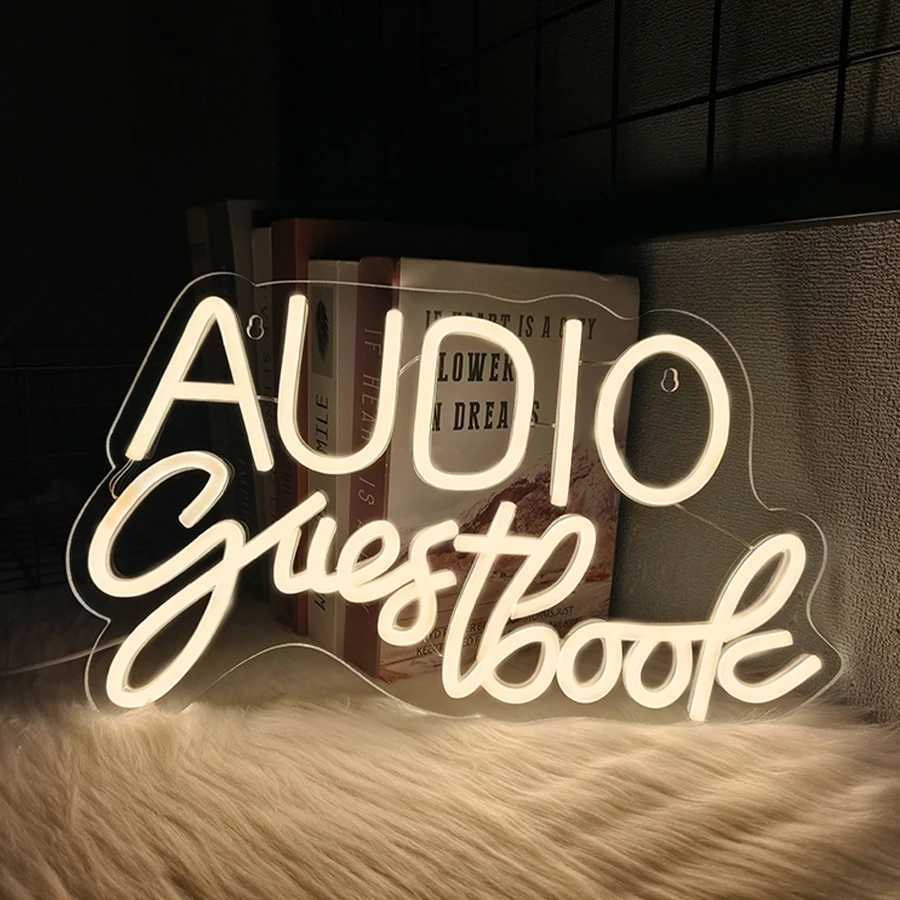 Audio Guestbook Neon Sign Wedding Message Led Neon Wall Decor Bedroom Bar Party Wedding Scene Luminous Sign Wall Lamp.XJ250626