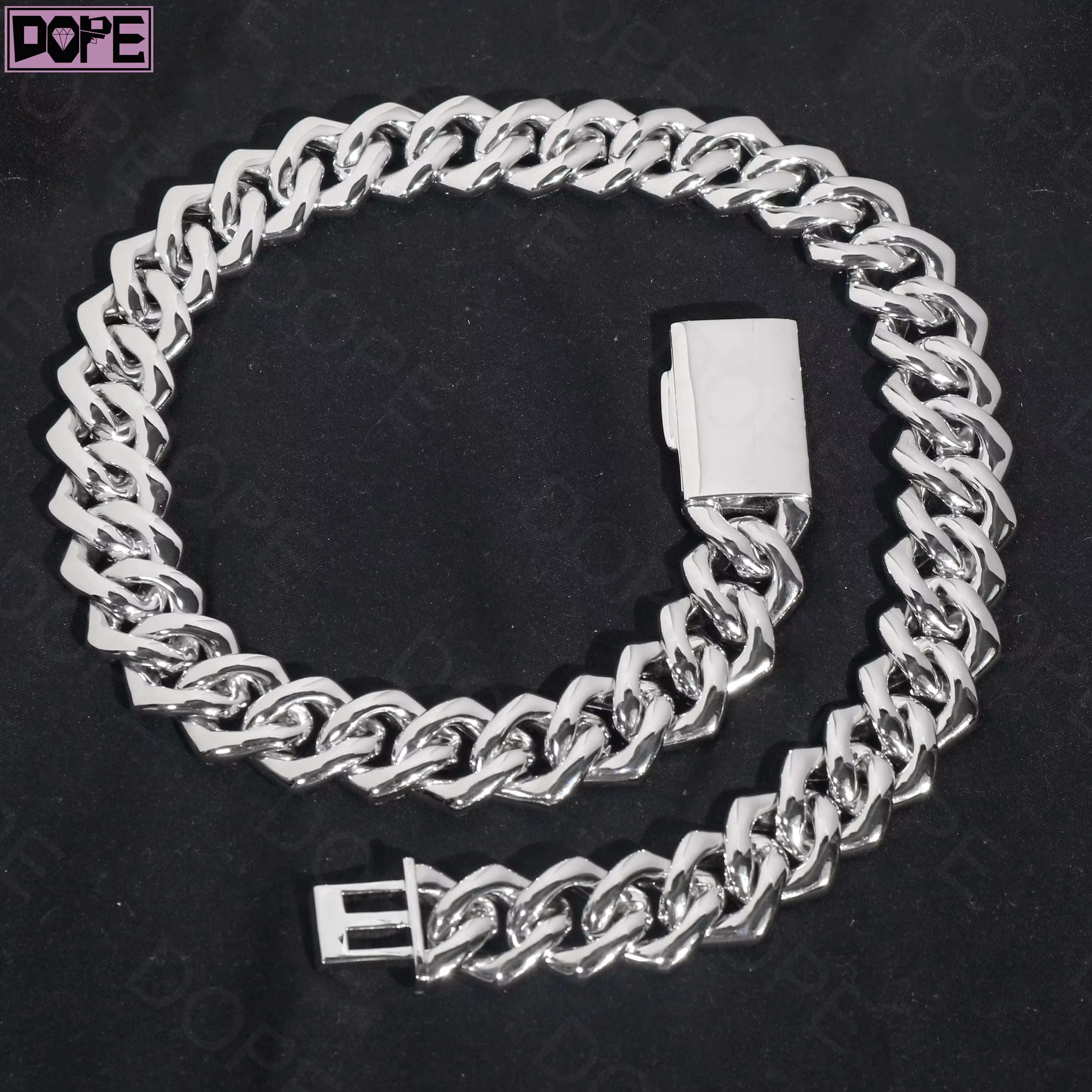 Hip Hop 18mm Moissanite Cuban Link Chain Men Iced Out Thick Cuban Necklace Moissanite Cuban Chain