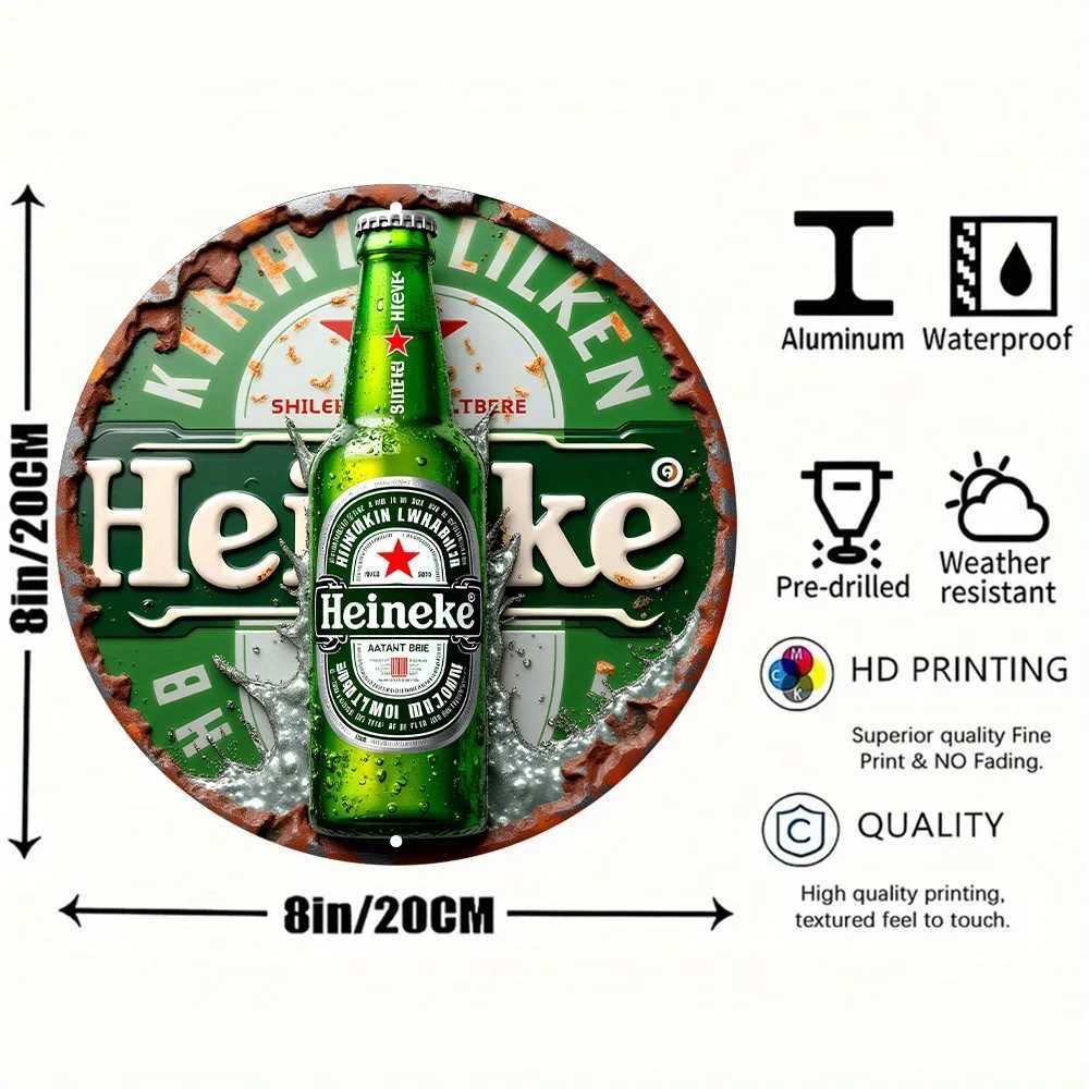 1pc Aluminum Beer Bottle Sign 2D Wall Hanging Multipurpose Metal Art for Kitchen Garden Office Holiday Spring Festival Decor XJ250626