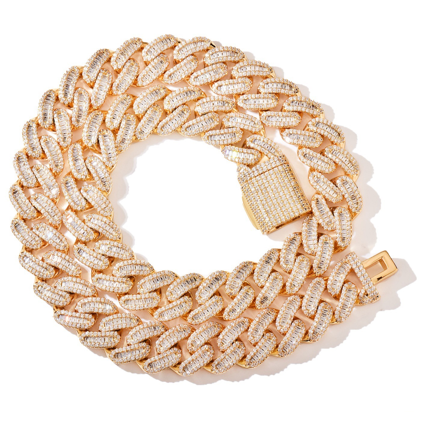 15mm Luxury VVS Moissanite Iced Out Hip Hop Cuban Chain Bling High-End Versatile Statement Jewelry