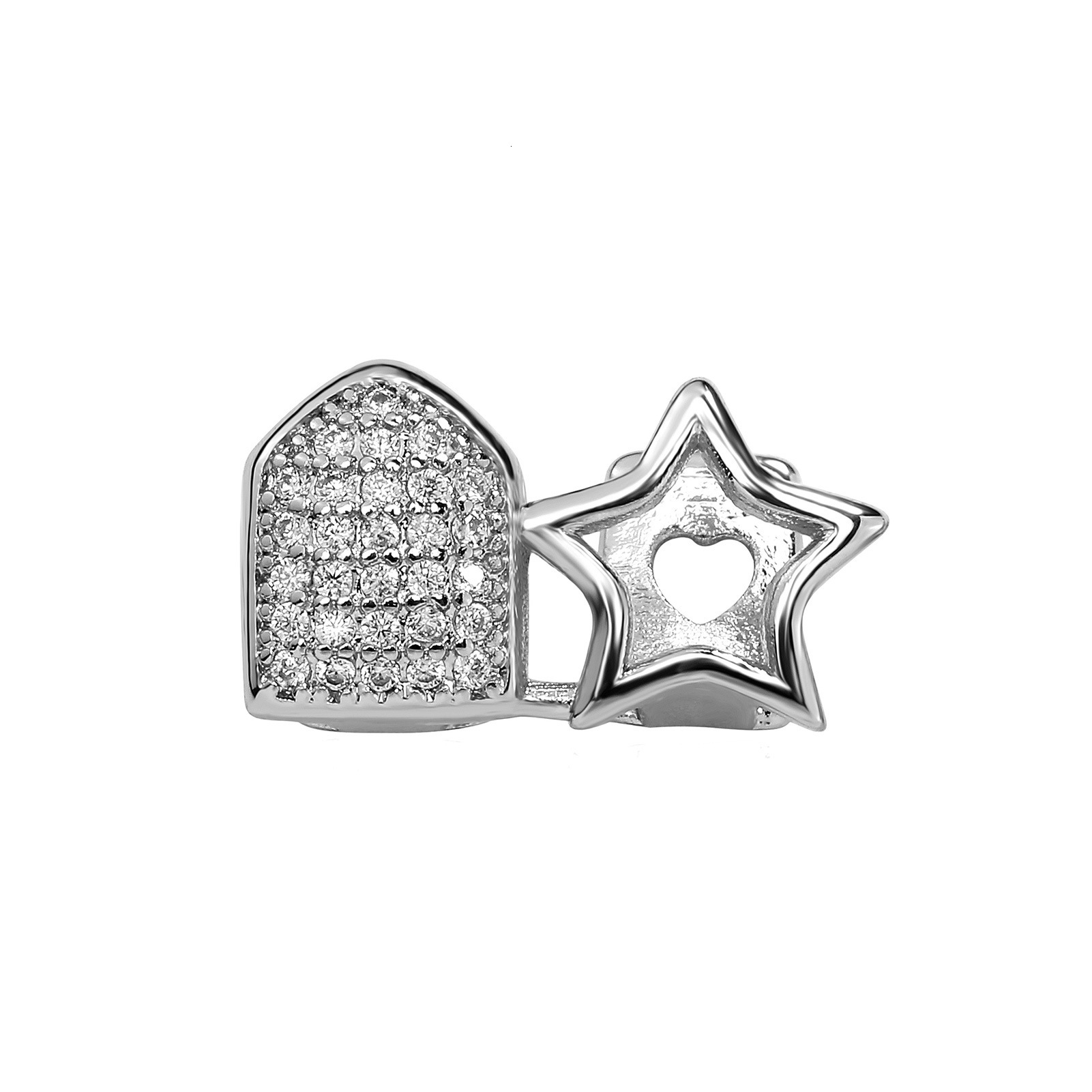 Free shipping designer Factory Double Hollow Tooth Bracelet Five-Pointed Star Full Diamond Micro-Inlaid Zircon Tooth Bracelet Hot Selling Rap Trendy A