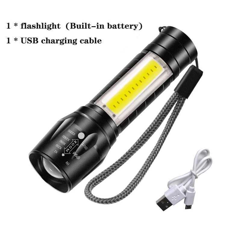 Portable Rechargeable Zoom LED Flashlight Mini Flash Light Torch Lantern 3 Lighting Modes Camping Lamp W250701
