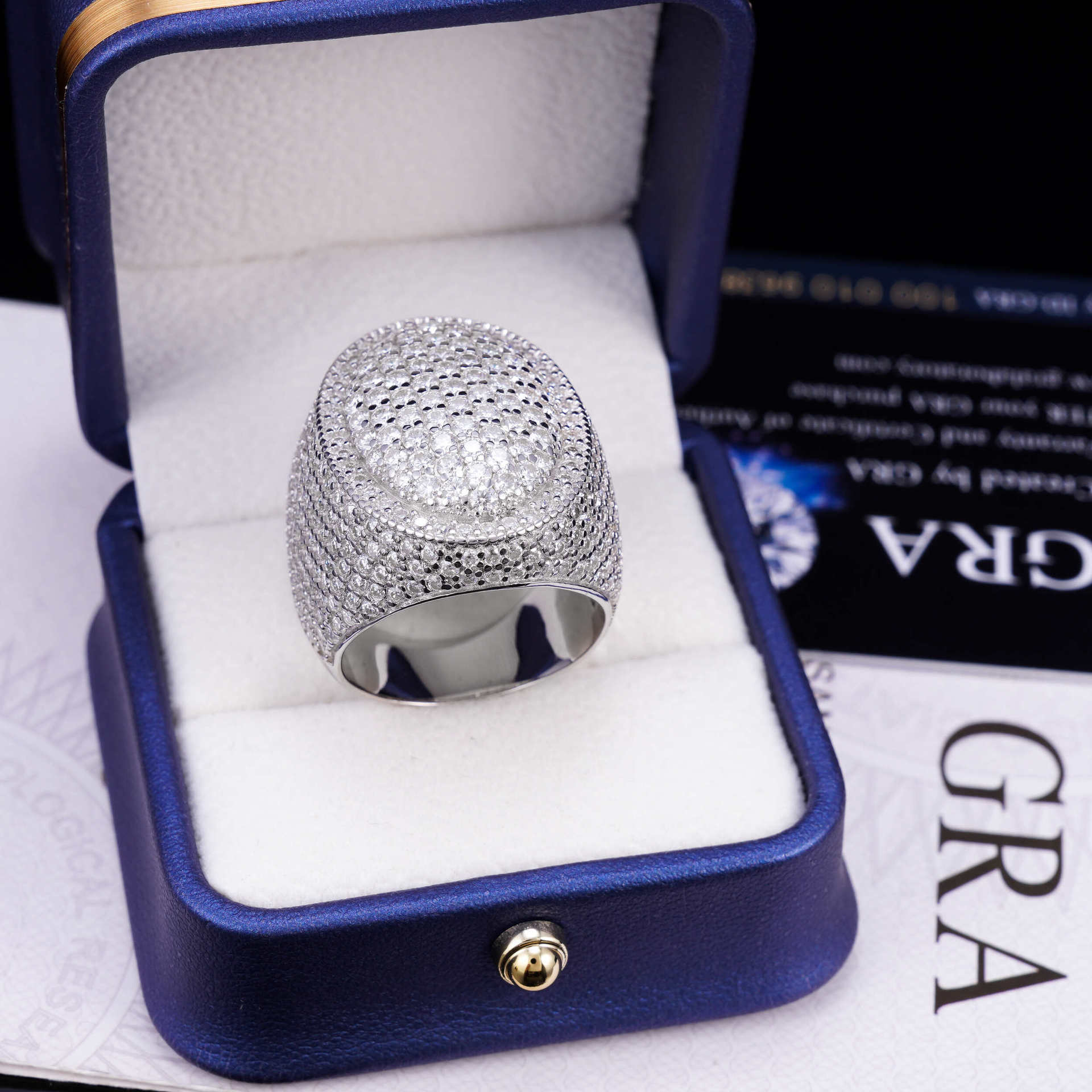 Moissanite Jewelry 925 Silver Iced Out Diamond Men Rings Hip Hop Moissanite Ring