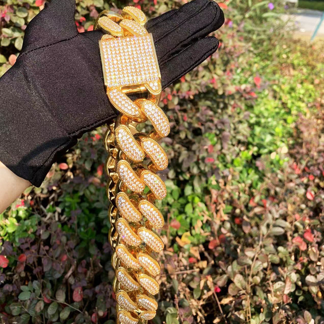 36mm Luxury VVS Moissanite Iced Out Miami Cuban Link Chain Hip Hop Bold Men's Rap Statement Necklace Passes the Diamond Tester