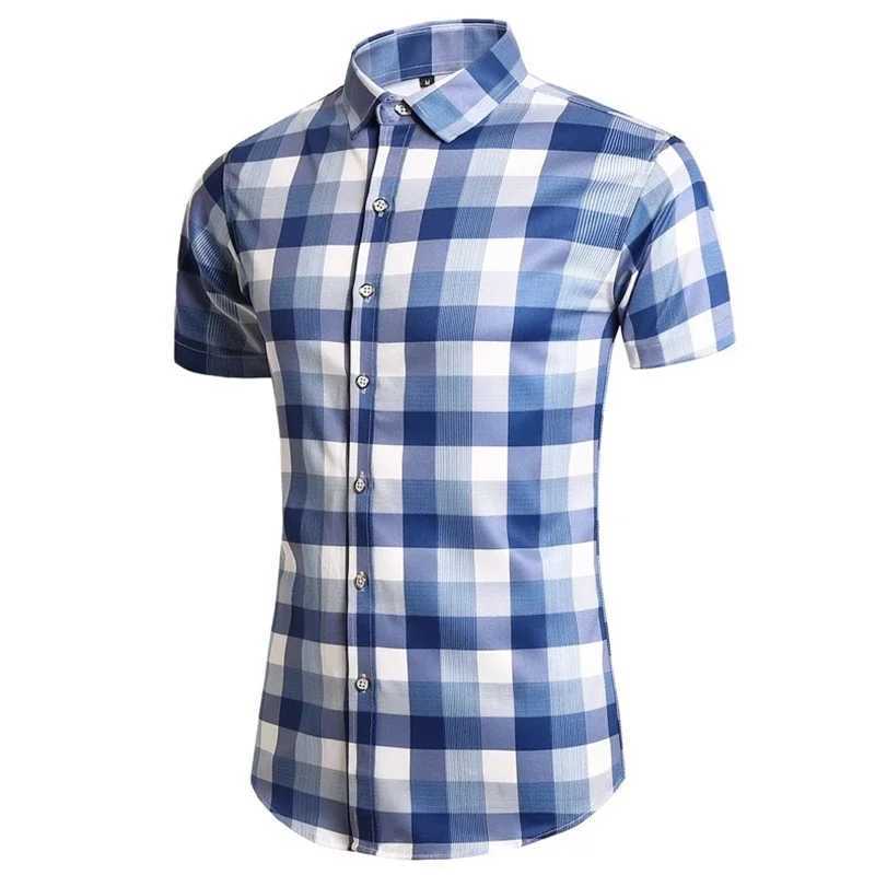 Summer new mens short-sleeved shirt urban fashion casual large size short sleeve Asian size M-7XL W250627