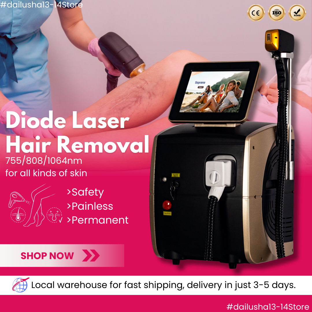 Titanium 808nm Diode Laser Hair Removal Machine 3 Wavelengths Alexandrit Laser Painless Permanent Hair Removal