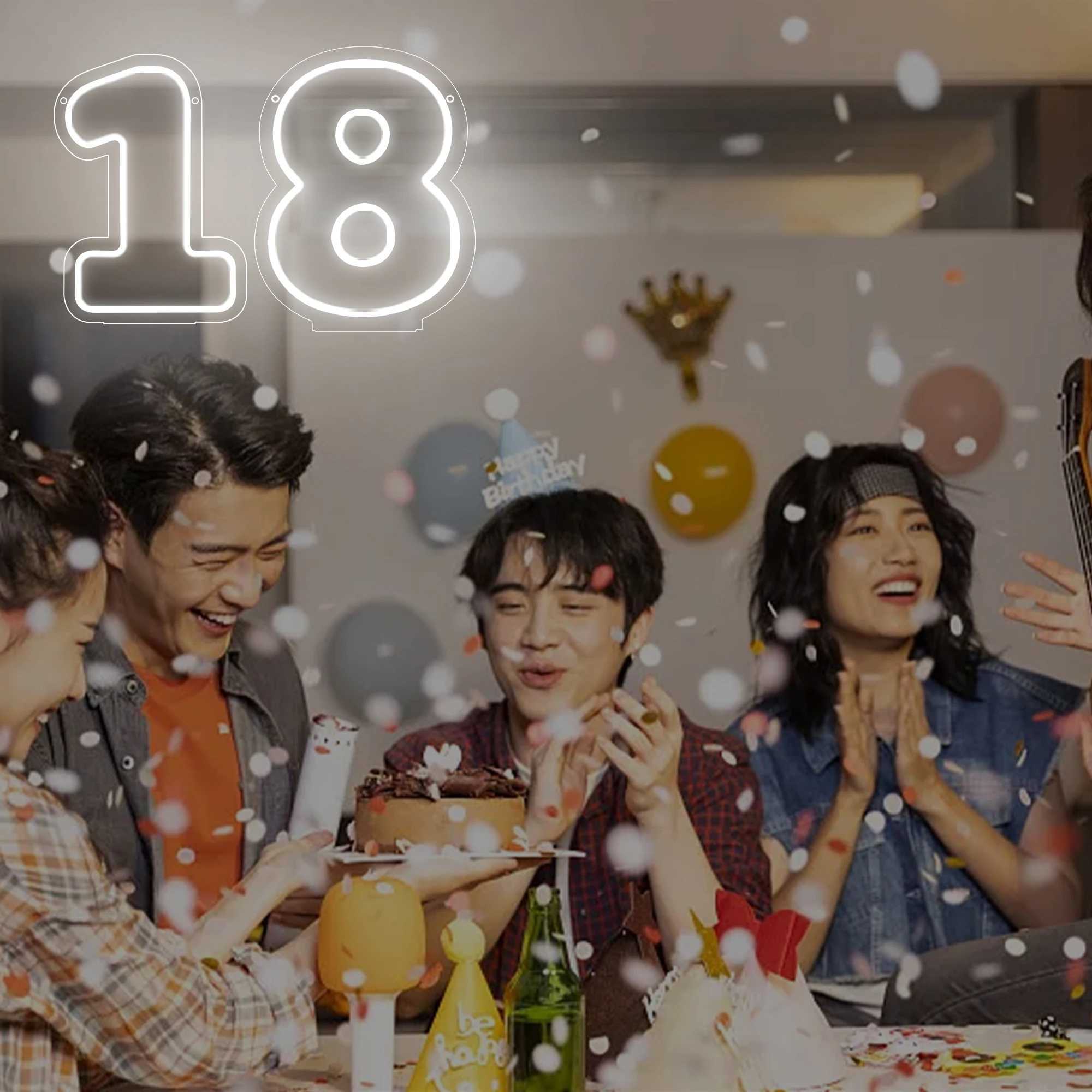 Number Neon Sign Wall Decor LED Lights Sign for Wedding Birthday Party Anniversary Home Number Light Decor Bar Decor XJ250626